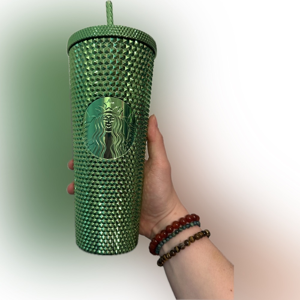 Starbucks Green Chrome Studded venti Tumbler